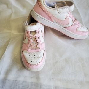 Nike Kids Pink and White Sneakers